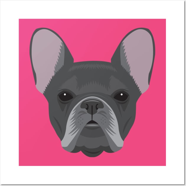 Black French Bulldog Wall Art by threeblackdots